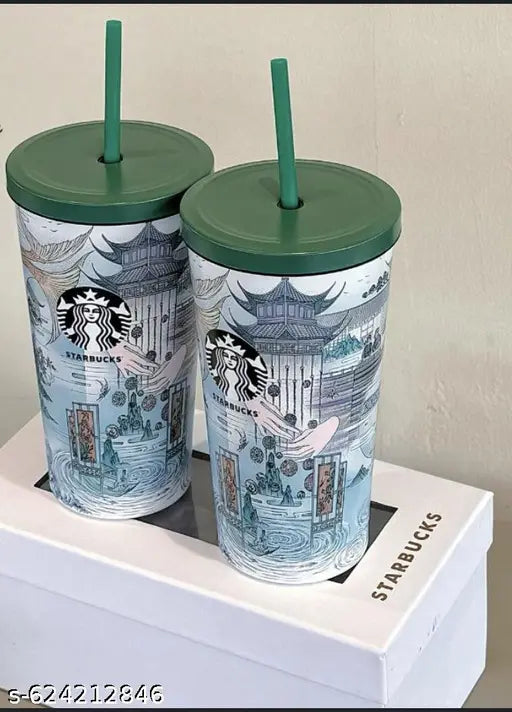 THE MIILION DOLLAR ACE Starbucks Coffee Tumbler For Teenagers & Adults WHITE PRINTED