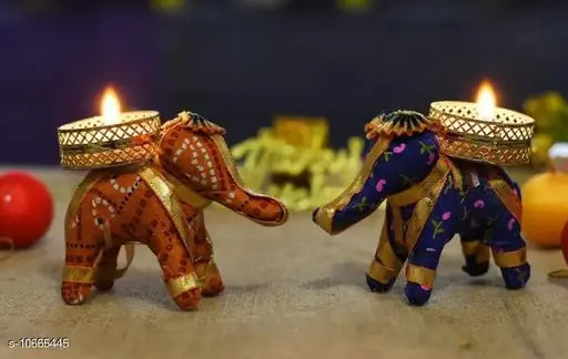 Beautiful Tea Light Candle Holder with Candles (Set of 2)