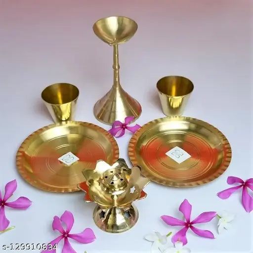 Brass Pooja Thali Set | Complete Pooja Combo Set