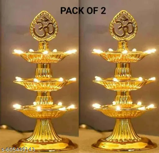 3 Laye Electric Diya Home Temple Diya Deep Jayot Pack Of 2