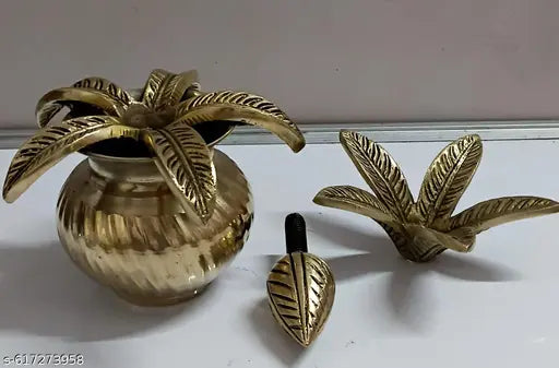 AKSHYA KALASH/KUMBH KALASH PURE BRASS MADE SIZE 6 *3 INCH FOR POOJA GHARAND GIFT PURPOSE ALSO