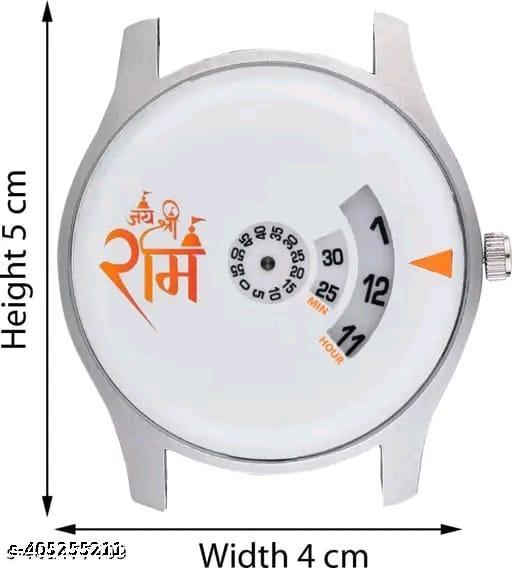 Jai Shri Ram Designer Wrist Watch for Men – Stylish Devotional Watch with Unique Analog Dial and Premium Leather Strap | Trendy Religious Gift Item for Ram Bhakts | Fashionable Ethnic Accessory for Festivals and Daily Wear
