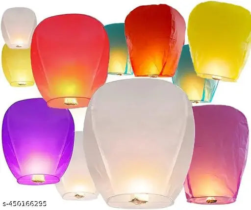 LIFE BETTER® 10 Pack Chinese Lanterns to Release in Heaven, Multi-Colored Flying Lanterns Paper Lantern Hanging Paper Lanterns Wish Lantern Memorial for Celebrations of Family.