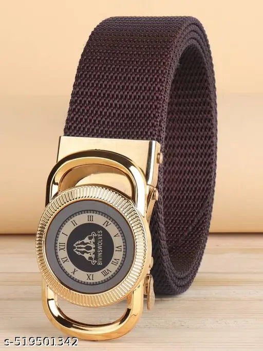 Men Casual, Formal, Party Black Nylon Belt