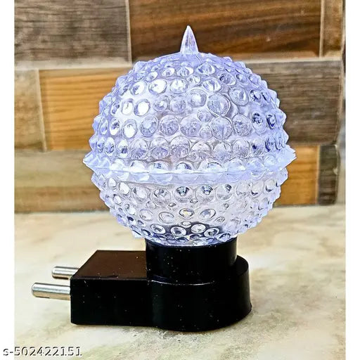Crystal Shape Energy Seving 0.5w LED Night Lamp with 2 Pin Jack, Multicolor Night Bulb ( pack of 3)
