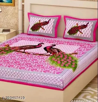 100% cotton double bed bedsheet (90x100)