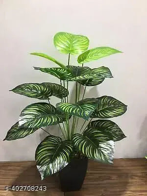 Naira Creation Artificial fake trees Maniplant Palm Plant 12 Leeves Without Pot ( 45cm.) Home Decoration for living room items for Bedroom decor, balcony Decoration Office Decoration Items
