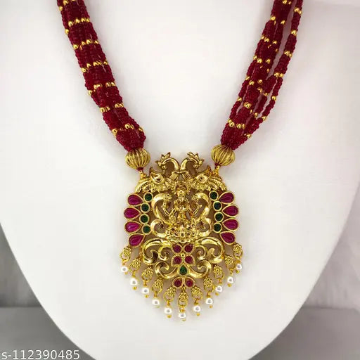 Temple Jewellery Set Maroon Color