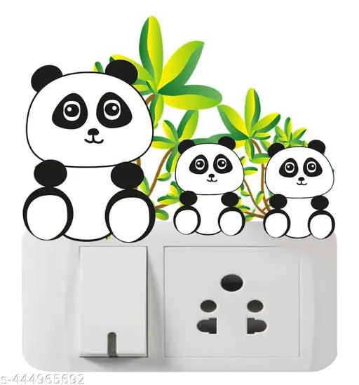 Panda Swithboard Wall Sticker ( Size - 30*30 cm )
