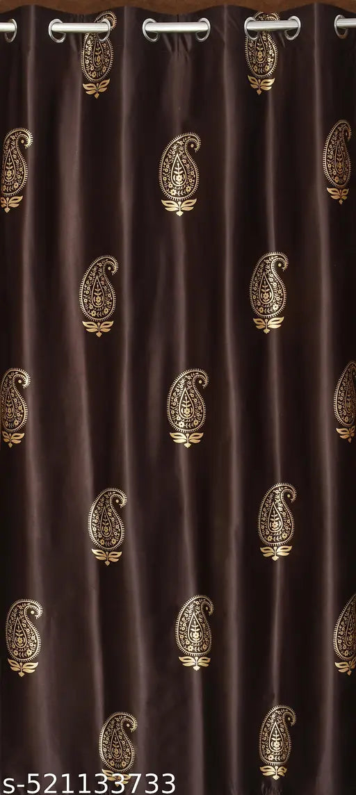 PRAFULL MILLAURE Polyester Full Bella Abstract Room Darkening SingleCurtain for Door, Window,7 Feet, 5 Feet,BROWN