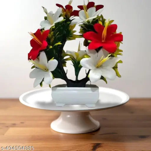 Artificial plant namste Red and white lilly
