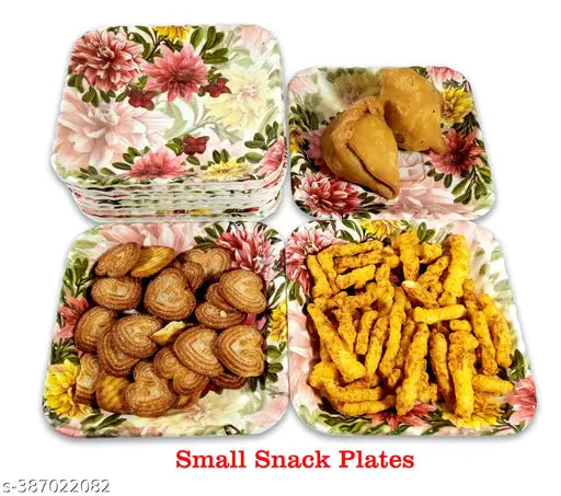 Set of 12 Melamine Snack Quarter Plates - Perfect Addition to Your Kitchen Utensils and Plates Collection