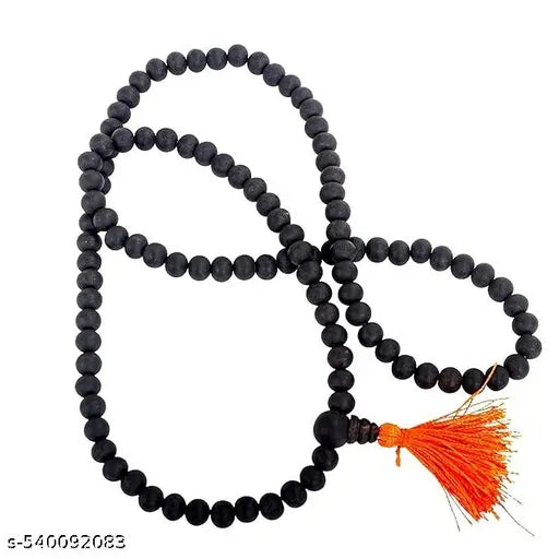 ADIYOGI GALLERY Original Karungali Mala - Lab Certified Black Ebony Wood 8mm Beads | Spiritual Healing Necklace for Men & Women