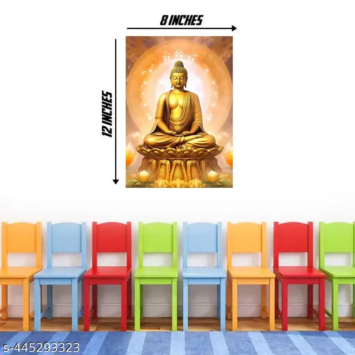 30 cm Buddha wall sticker - Buddha wall sticker for meditation Self Adhesive Sticker  (Pack of 1)