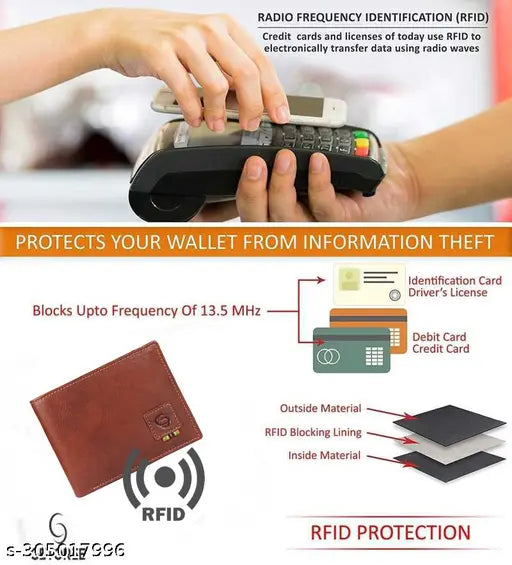 GETOREE Florence  RFID Blocking Leather Wallets for Men -TAN