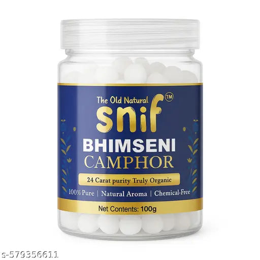 The Old Natural Bhimseni कपूर 100g | Pure Organic कपूर for Pooja, Diffuser & Air Purifier | Strong Natural Aroma