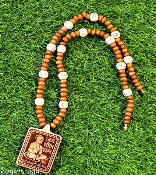 Hare Ram Hare Krishna Bead Tulsi kanthi mala With Sandolwood Bead Hanumanji Pendant tulsi kanthi Mala