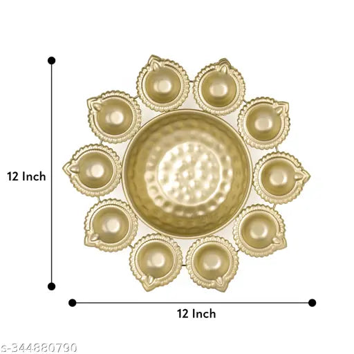 Classyo Urli Bowl for Home Decor, Decorative Bowl for Diwali, Urli for Flower Decoration, Gold, 12 inch
