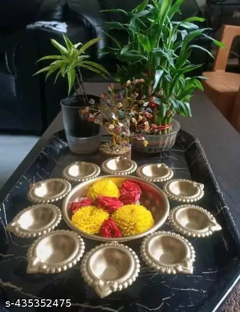 Decorative Lighting For Special Function Like Birthday Anniversary Marriage function Gufran Shaped Urli Bowl Diyas