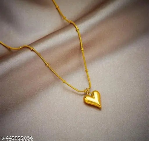Little Heart Anti-Tarniish  Simple Light Luxury Stainless Steel Gold-Plated Chain Pendant | Stainless Steel Gold Plated/ Heart chain Waterproof Necklace | Gifts for Women and Girls