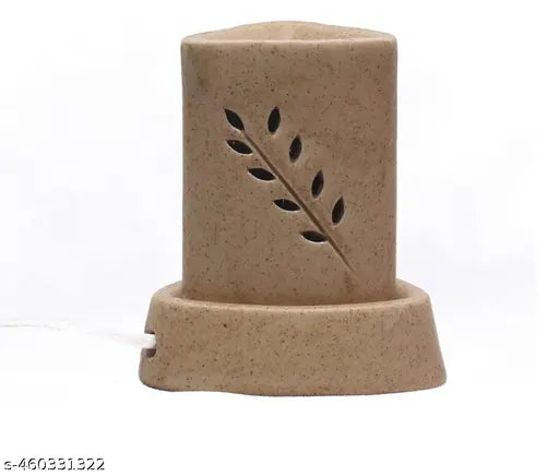 Woodyfy Ceramic Electric Triangle Shape fragrance Burner With Free Lemon Grass fragrance Oil 10ML (Brown)