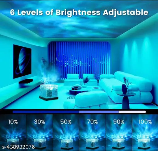 Ocean Wave Projector Light – Romantic LED Night Light with 3D Water Wave Effect, USB Powered Night Projector Bed Light Lamp (Multicolor)