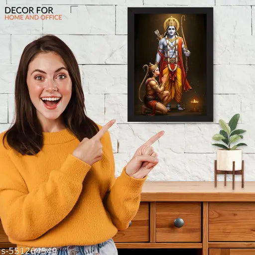 DesignHunar 13x10 Inch Laminated Religious Photo Frame | Wooden Wall Hanging with Divine Artwork | God Frame for Home Decoration, Temple, Pooja Room