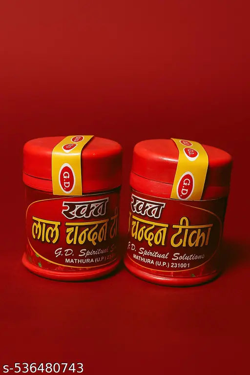 Divine Hub GD Laal Chandan (Pack of 2) | Red Sandalwood Powder for Tilak, Pooja & Temple Rituals | Spiritual Kumkum Chandan