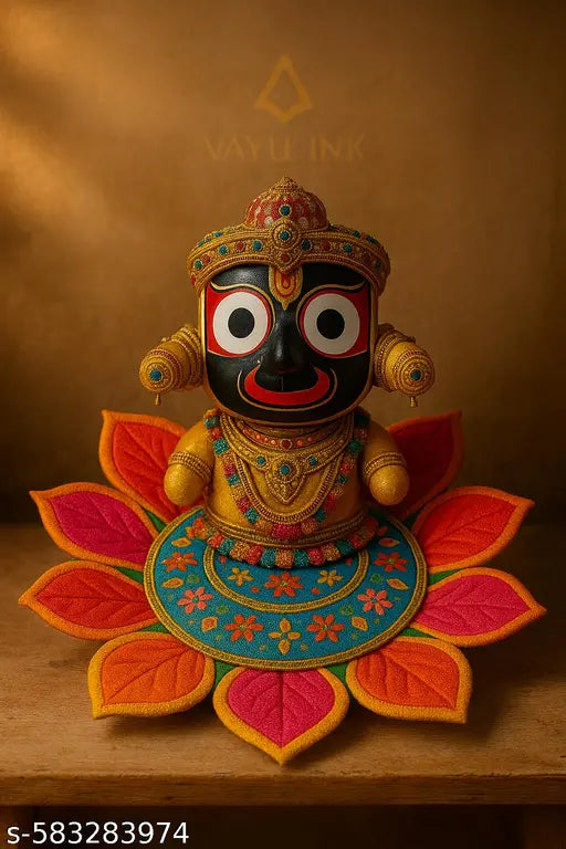 Om Swastik Red Pooja Aasan for Mandir, Thali & God Idol(5 X 5Inch)