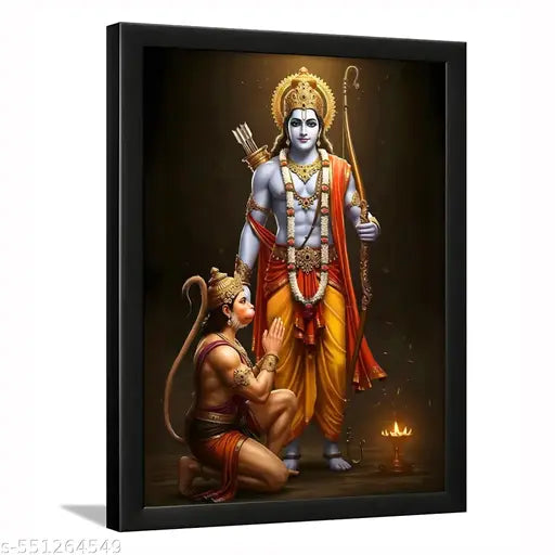 DesignHunar 13x10 Inch Laminated Religious Photo Frame | Wooden Wall Hanging with Divine Artwork | God Frame for Home Decoration, Temple, Pooja Room