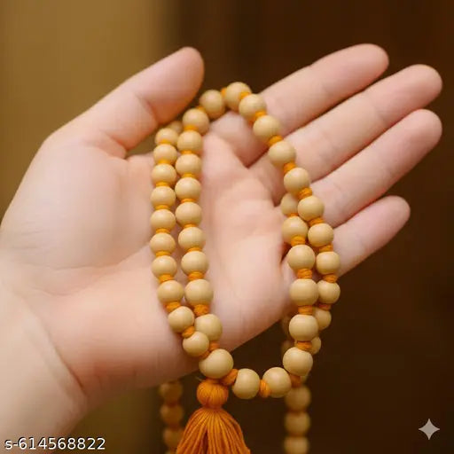 Tulsii Jaap Mala - 108 Beads Original Basil Wood Rosary | Handcrafted Tuulsi Mala for Jap, Meditation & Prayer | Lightweight Sacred Tuulsi Wood Chain for Men & Women | Spiritual Jap Mala for Chanting & Pooja Use