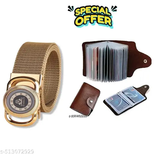 COMBO OF BELT & WALLET . STYLISH NYLON BELT & WALLET