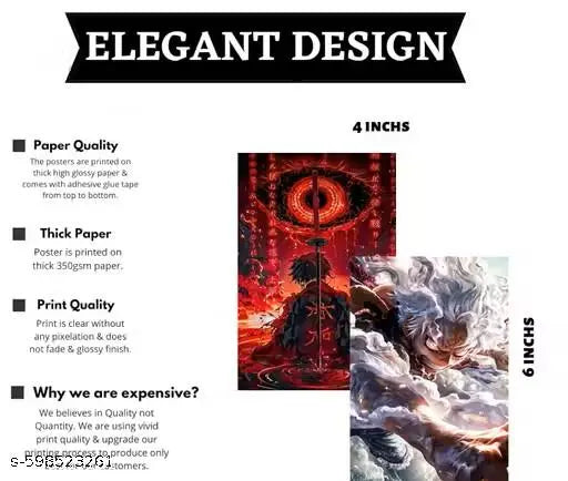 Aesthetic mix Anime Collage Kit Wall Posters Collections | Set of 54 | 4x6 inch each | aesthetic posters- SMALL