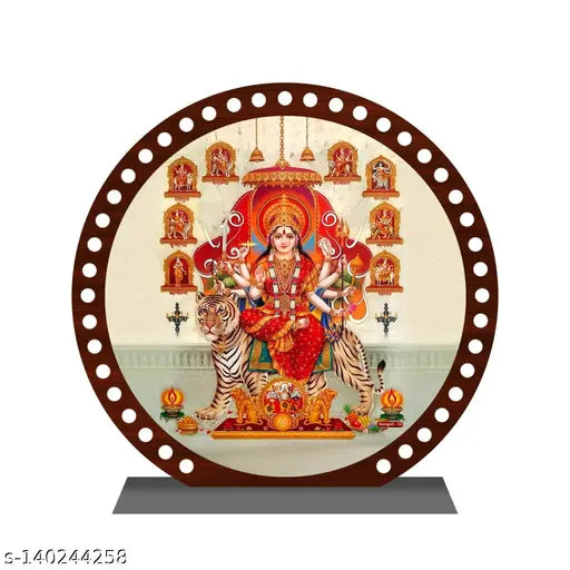 AUTOEASY Navdurga idol for Car Dashboard Acrylic Antic Round murti durga idol for home Spiritual Gift Item & Statue for Temple /Pooja/ Home Decor / Office / Study Table, Holy Statue, Decorative Showpiece Figurine