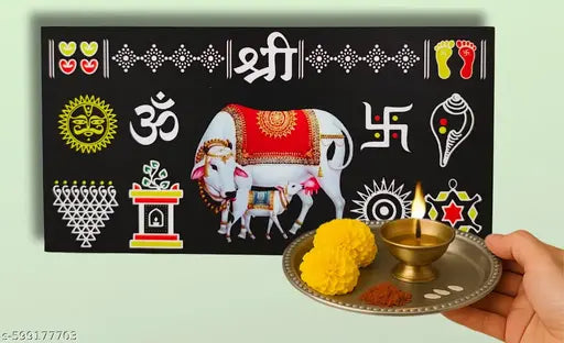 ME Art - 'New Kamdhenu Gaumata' - Ready Rangoli - Sunboard