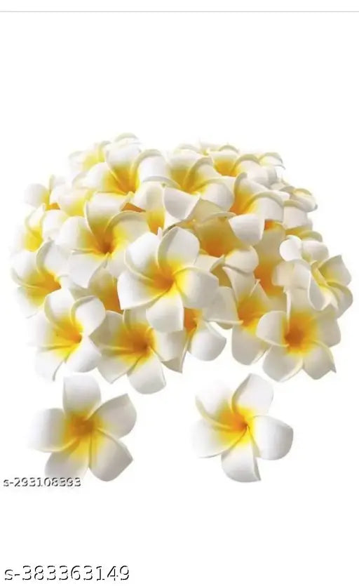 Bellu Artificial flower Big Foam Hawaii Beach Water Floating Flowers for Decoration, Pooja Thali. Festival & Events, Home, Table, Bedroom, Pooja Room, DIY Craft (White, 6 cm) (8 pcs)