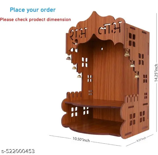 Handcrafted Wooden Home Temple for Daily Worship like Home, office,  SHOP