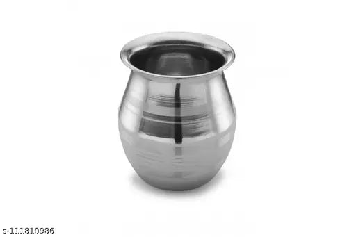 Expresso Heavy Stainless Steel Water Storage Lota/Kalash/Chambu/Tumbler for Pooja/Pongal/Marriage/Karvachauth - 450 ml, Silver