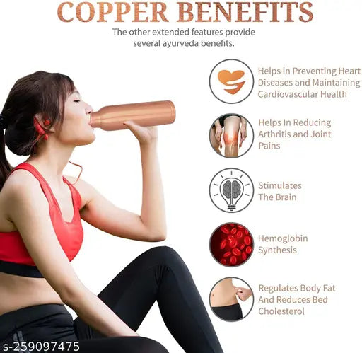 Copper Water Bottle - 1000 ml