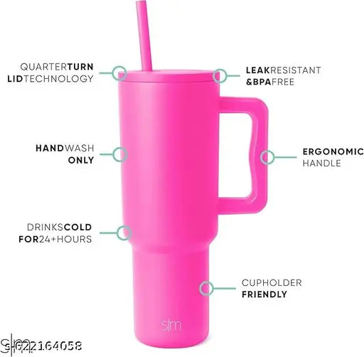 Tumbler with lid and Straw 1200ML Cup Stainless Steel Vacuum Insulated Tumbler for Water, Iced Tea or Coffee 1.2L Office Gym Traveling