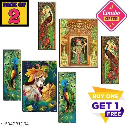 Mdf Painting for Home | Office | Living Room | Gift | Modern Decoration Items | Kitchen Wall Decor | Home Decor Painting Set of 6