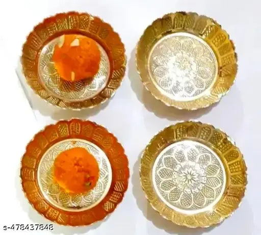 Shri Ganesh ji enterprise bhog thali 4 pcs set made by good quality brass