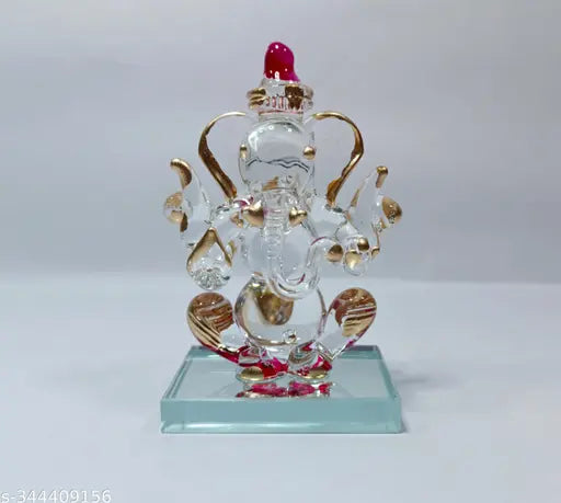 HANDMADE GANESH JI SHOWPIECE STATUE IN GLASS