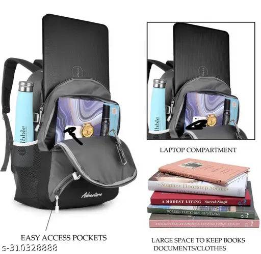 Size: M (15-30L) Smart bags Casual Waterproof Bag/Backpack for Men Women Boys Girls/Office School College Teens & Students with Rain Cover & free lunch box Poucch school bag laptop bag bags