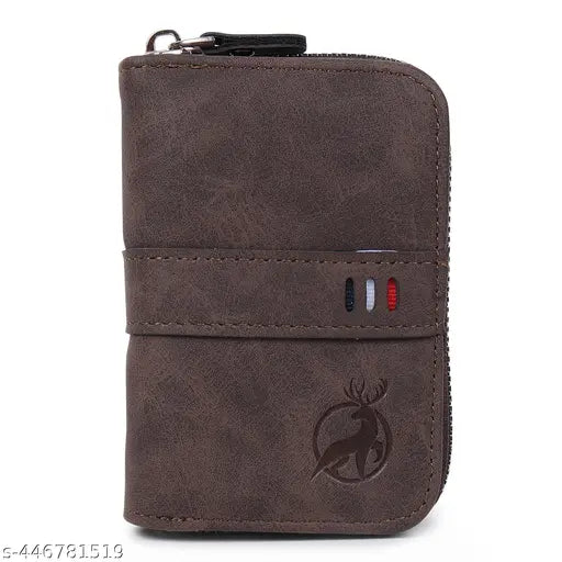 PU Leather 9-Slot with 2 Cash Compartments and Zipper Closure Credit/Debit/ATM Card Holder for Men & Women (Coffee)