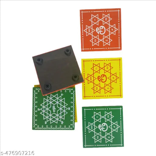 Poojai chowki |Manai | Decoration items | Diya / small Statue Stand 4inch x 4inch SaRaVaNaBaVa 3pcs Iswaryam Kolam 3pc set of 6pcs