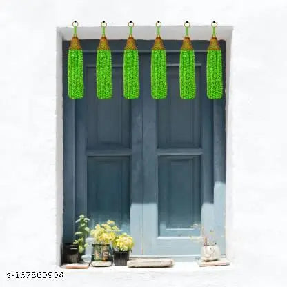 SHREE SHYAM Décor Unique Mini Feather wool Tassels with Bell, Colour green, Pack Of 10 Woolen Garland  (green)