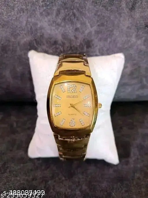 New Golden Stone Studded Sekou Wrist Watch For Men & Women Analog Watches