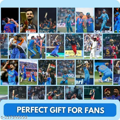 Virat Kohli Poster (Set of 40) | King of Cricket Virat Posters (15 x10 cm)4*6 Inches | Wall, Bedroom, Living room | Cricket Posters