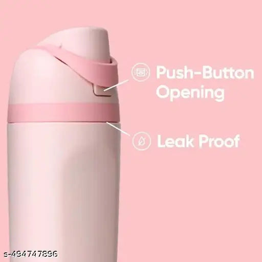 FreeSip Water Bottles Stainless Steel Water Bottle 1 Litre Steel Water Bottles for School, Office, Home, Gym 1000 ml BPA-Free Sports Water Bottle - Pink